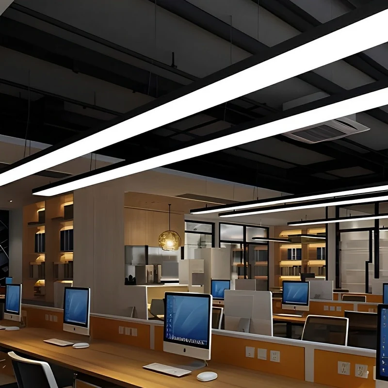 Inbouw LED Striplamp Zwart Aluminium 60-150 cm Kantoorverlichting Plafondmontage Moderne Werkplek Verlichting | Sansoti