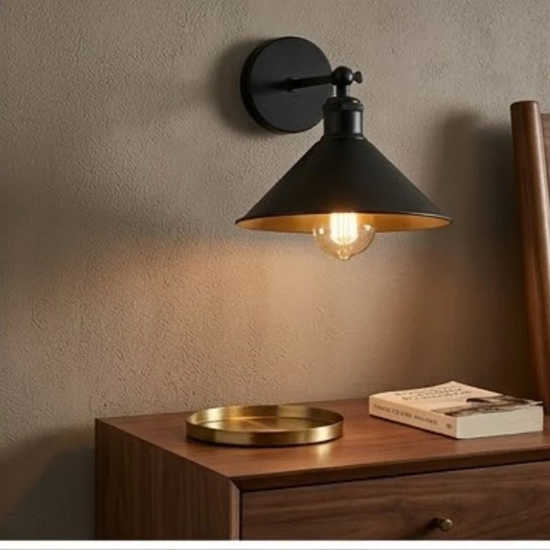 All Seasons Life Vintage Wandlampe Schwarz | Verstellbare ~3768