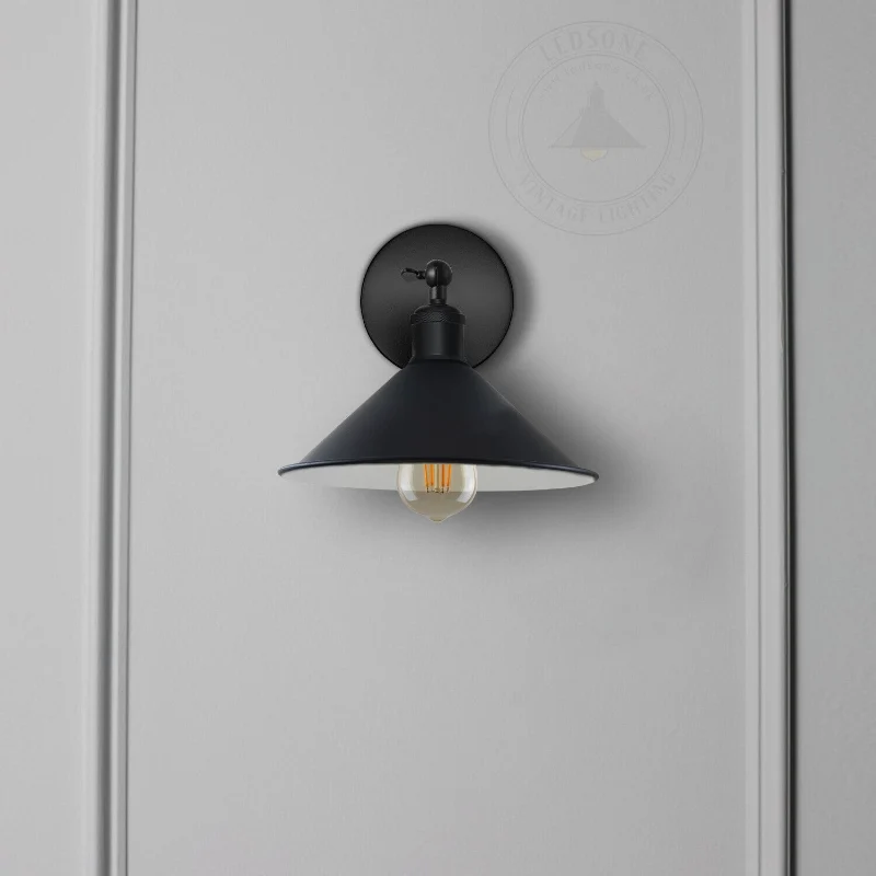 All Seasons Life Vintage Wandlampe Schwarz | Verstellbare ~3768