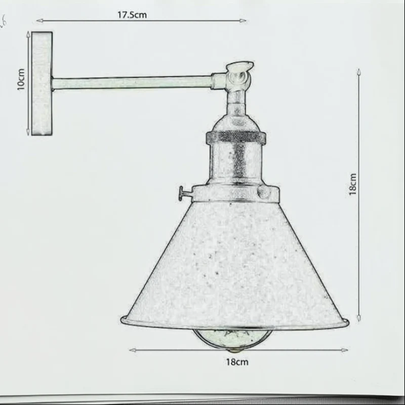 All Seasons Life Vintage Wandlampe Schwarz | Verstellbare ~3768