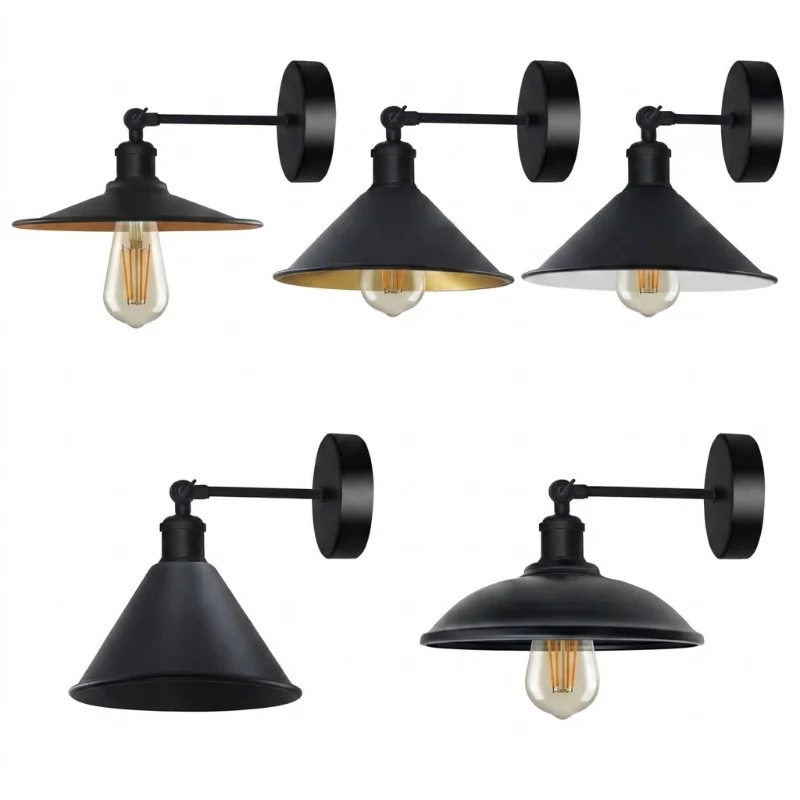 All Seasons Life Vintage Wandlampe Schwarz | Verstellbare ~3768