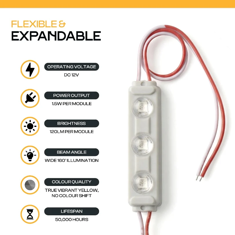 200 * LED Modul DC 12V / AC 220V Wasserdicht 1.5W für Lichtwerbung ~3742