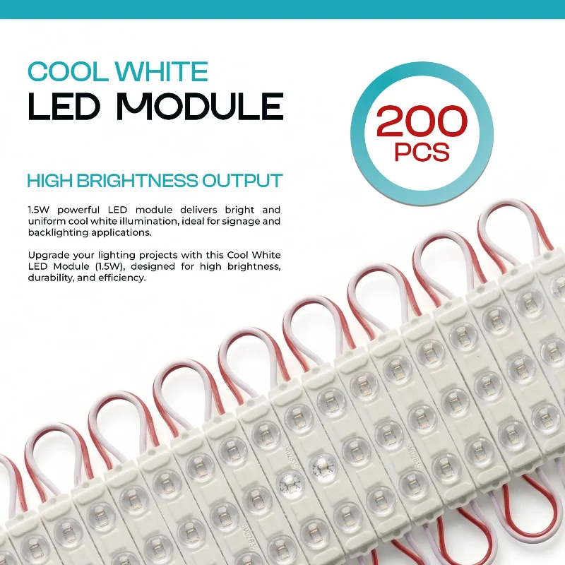 200 * LED Modul DC 12V / AC 220V Wasserdicht 1.5W für Lichtwerbung ~3742