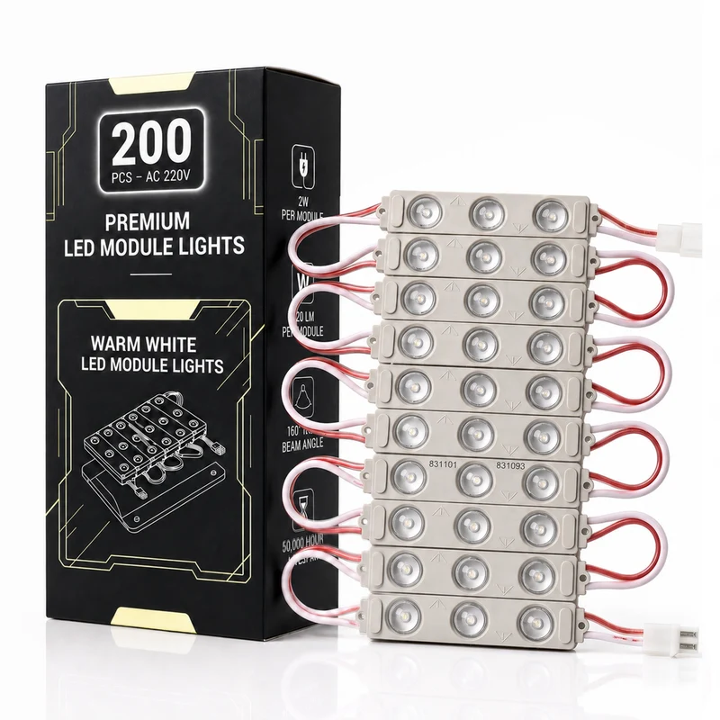 200 * LED Modul DC 12V / AC 220V Wasserdicht 1.5W für Lichtwerbung ~3742