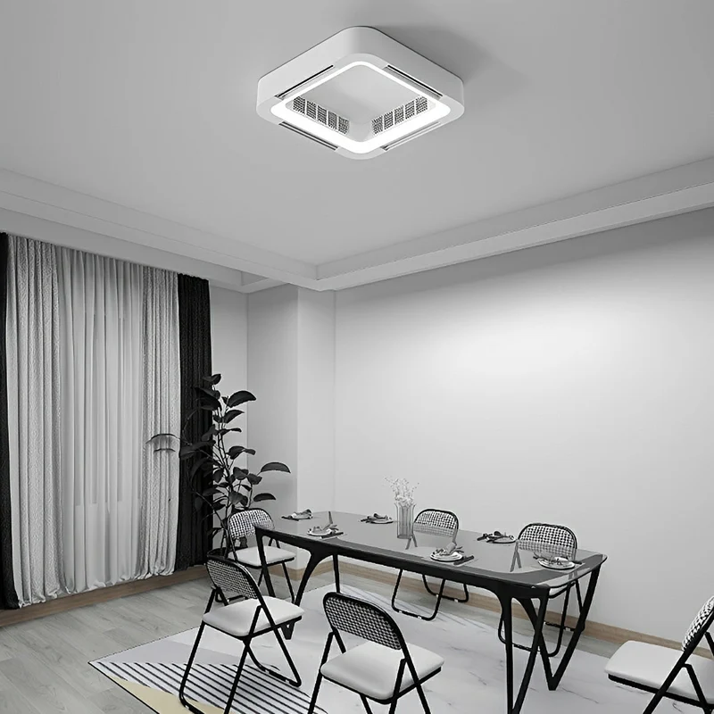 LED Plafondlamp met Ventilator Dimbaar 45W 4500lm Afstandsbediening Wit Modern Minimalistisch Woonkamer | Sansoti