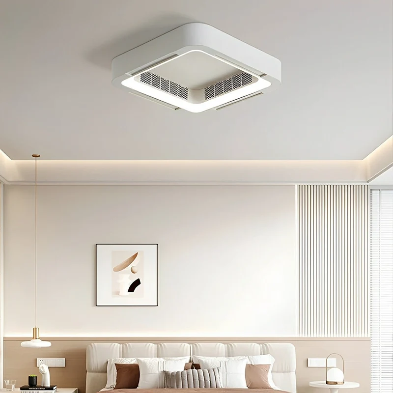 LED Plafondlamp met Ventilator Dimbaar 45W 4500lm Afstandsbediening Wit Modern Minimalistisch Woonkamer | Sansoti