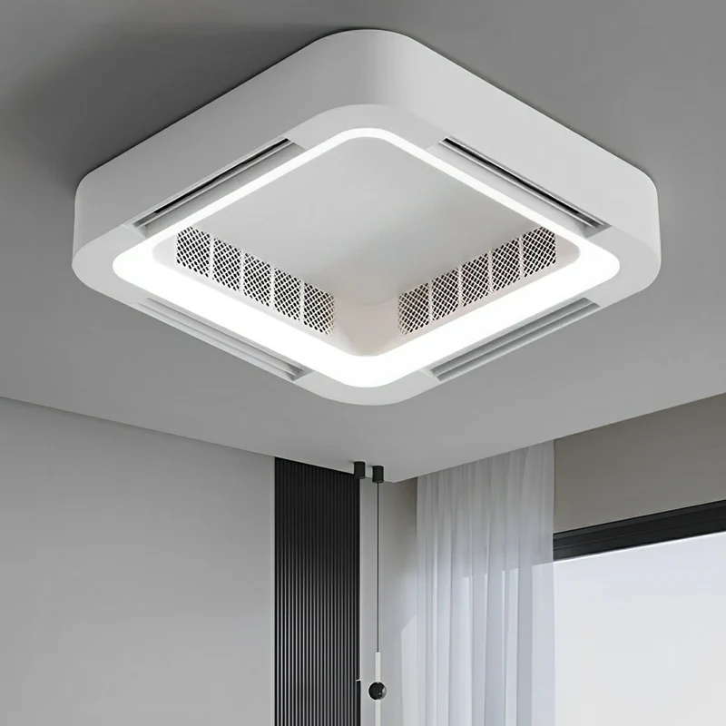 LED Plafondlamp met Ventilator Dimbaar 45W 4500lm Afstandsbediening Wit Modern Minimalistisch Woonkamer | Sansoti