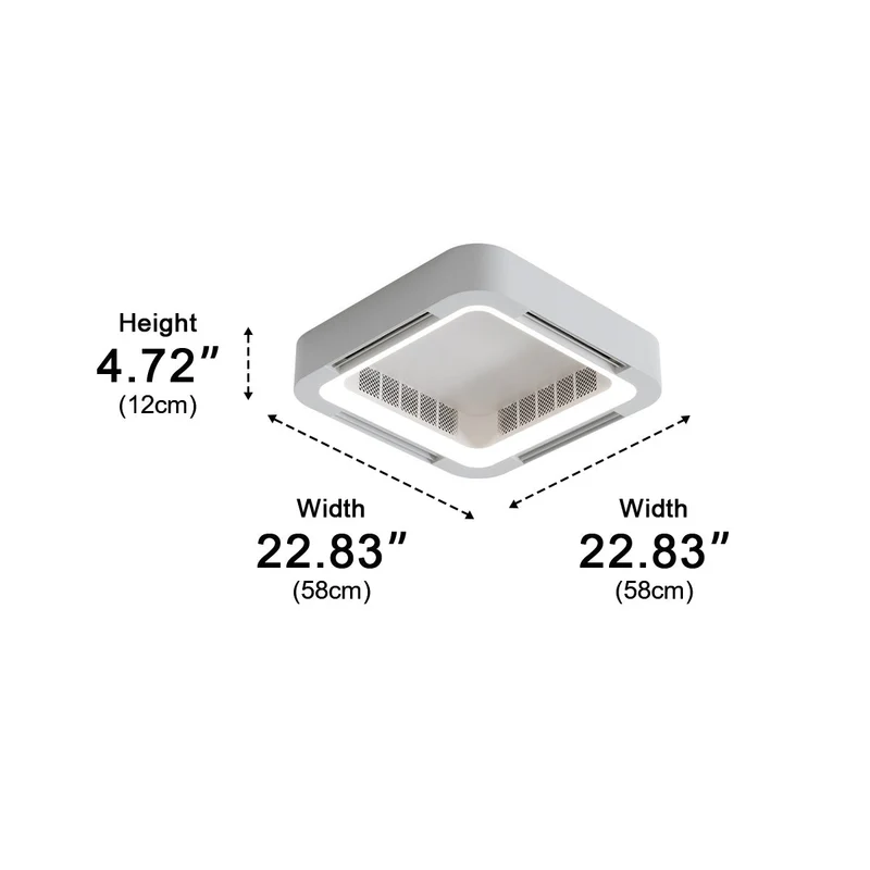 LED Plafondlamp met Ventilator Dimbaar 45W 4500lm Afstandsbediening Wit Modern Minimalistisch Woonkamer | Sansoti