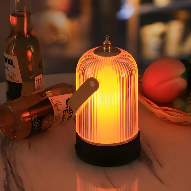 Draadloze Oplaadbare Tafellamp Dimbaar 3 Standen Aanraakbediening Sfeerlicht Nachtlampje Vintage Design | Sansoti