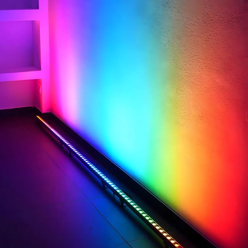 Inbouw LED Wandwasher RGB Dimbaar 100cm Aluminium Waterdicht IP65 24V voor Tuin Terras Gevel Buitenverlichting | Sansoti