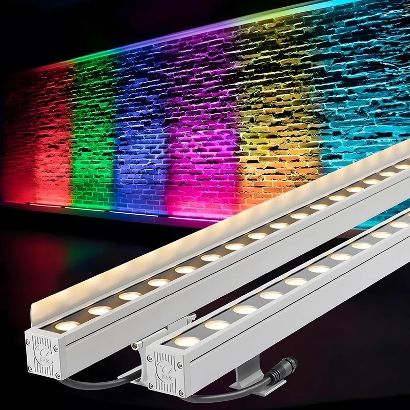 Inbouw LED Wandwasher RGB Dimbaar 100cm Aluminium Waterdicht IP65 24V voor Tuin Terras Gevel Buitenverlichting | Sansoti