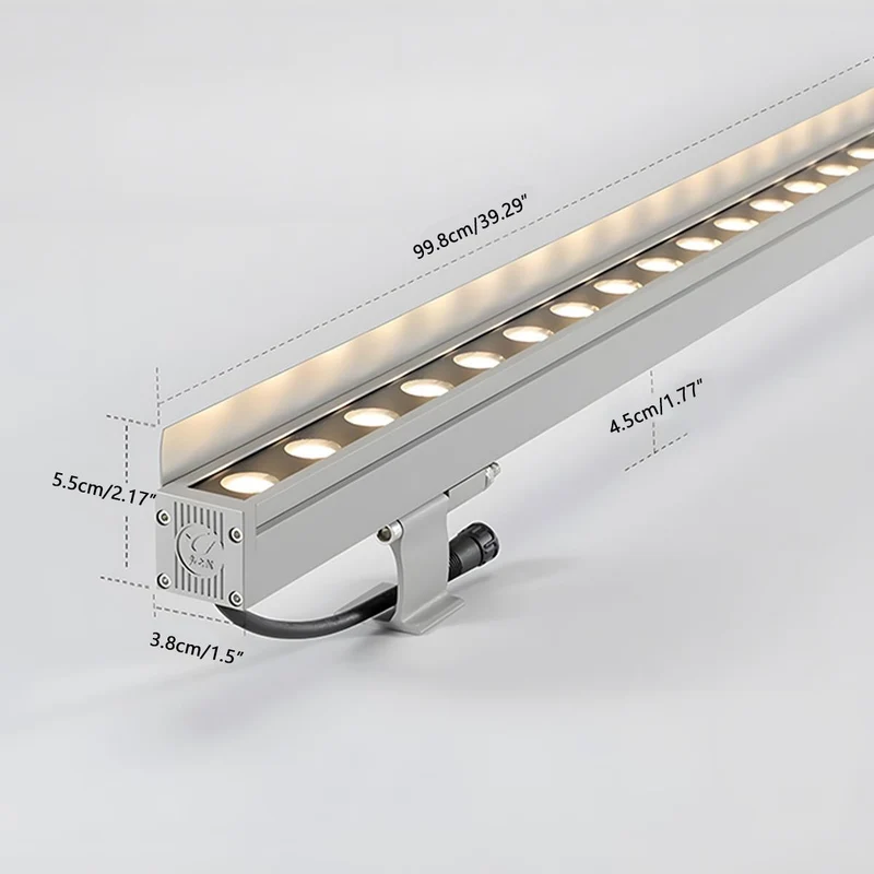 Inbouw LED Wandwasher RGB Dimbaar 100cm Aluminium Waterdicht IP65 24V voor Tuin Terras Gevel Buitenverlichting | Sansoti