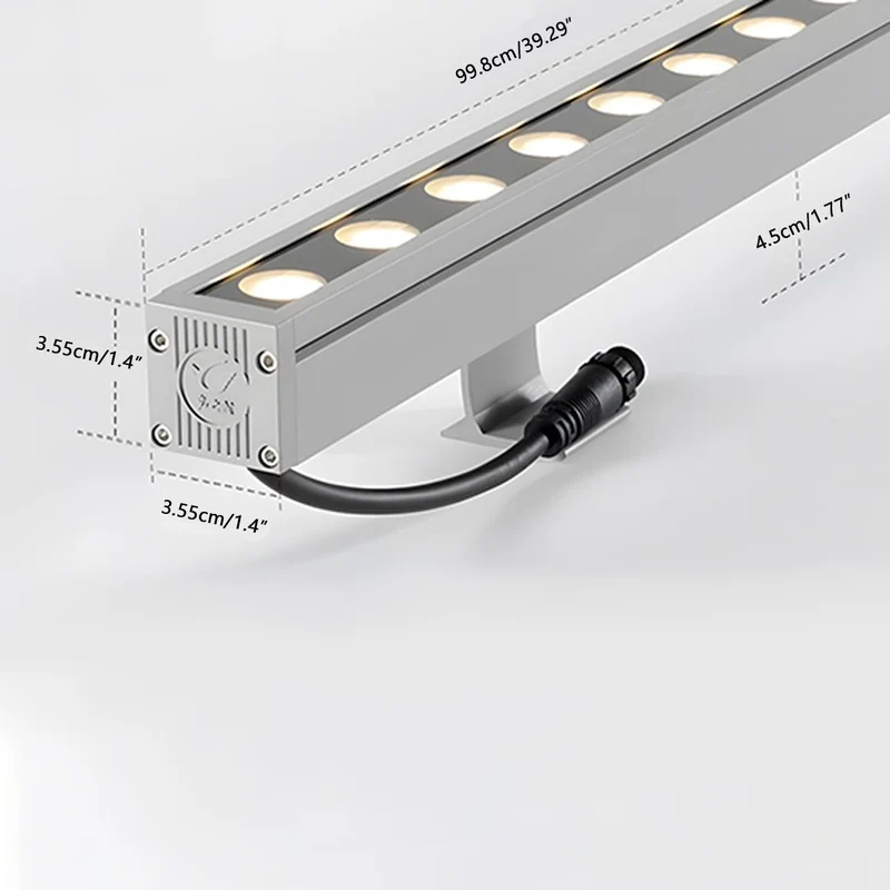 Inbouw LED Wandwasher RGB Dimbaar 100cm Aluminium Waterdicht IP65 24V voor Tuin Terras Gevel Buitenverlichting | Sansoti