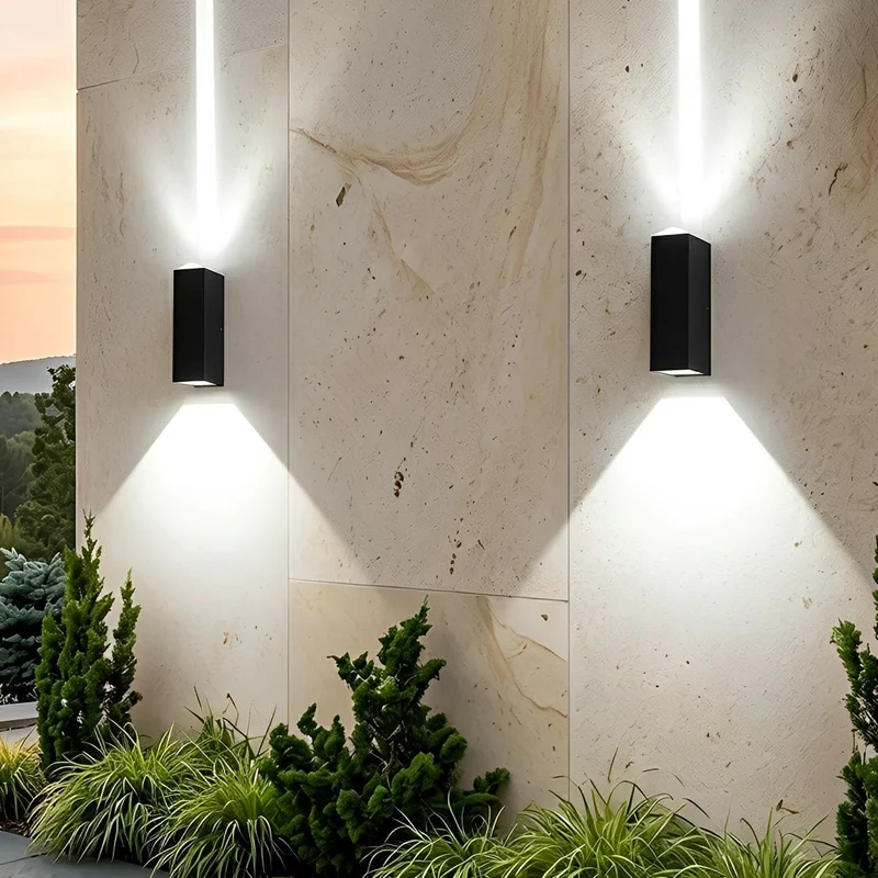 Aluminium Wandlamp LED Buitenverlichting IP65 Waterdicht Warm Wit Koel Wit Dubbele Lichtrichting Tuinverlichting | Sansoti