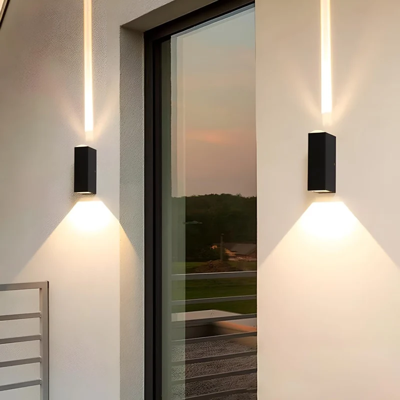 Aluminium Wandlamp LED Buitenverlichting IP65 Waterdicht Warm Wit Koel Wit Dubbele Lichtrichting Tuinverlichting | Sansoti
