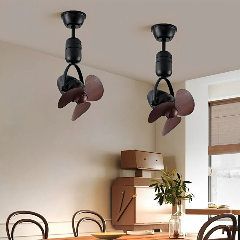 Plafond Wandventilator Vintage Zwenkbaar 6 Snelheden DC Motor Verstelbaar Rotatie Met Afstandsbediening | Sansoti