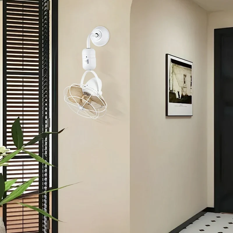 Plafond Wandventilator Vintage Zwenkbaar 6 Snelheden DC Motor Verstelbaar Rotatie Met Afstandsbediening | Sansoti