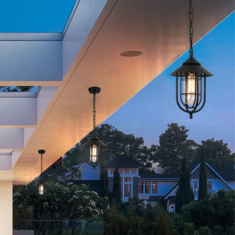 Hanglamp Kooi Waterdicht IP56 LED Tuinverlichting Vintage Roestvrij Aluminium Buitenverlichting Tuin | Sansoti