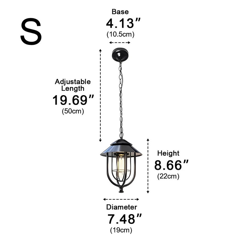 Hanglamp Kooi Waterdicht IP56 LED Tuinverlichting Vintage Roestvrij Aluminium Buitenverlichting Tuin | Sansoti