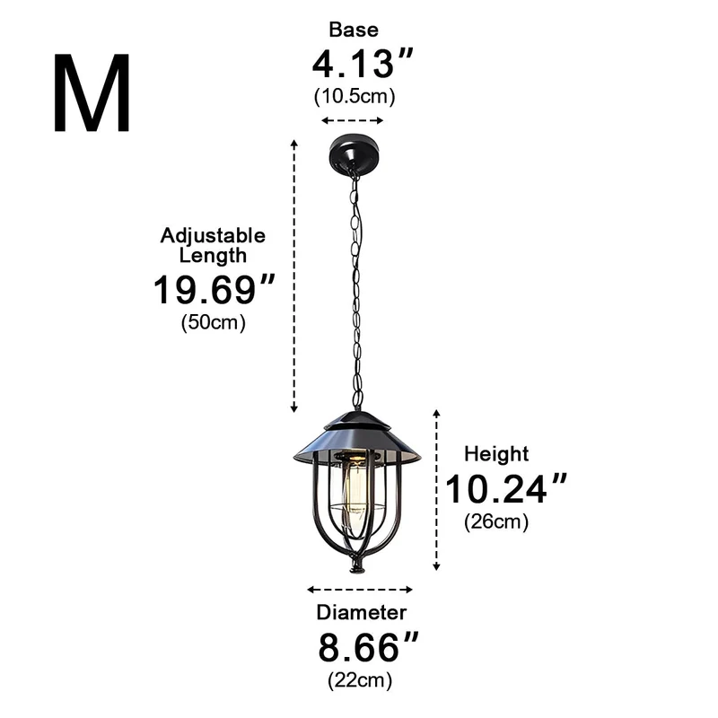 Hanglamp Kooi Waterdicht IP56 LED Tuinverlichting Vintage Roestvrij Aluminium Buitenverlichting Tuin | Sansoti