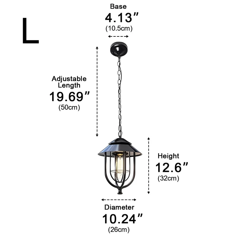 Hanglamp Kooi Waterdicht IP56 LED Tuinverlichting Vintage Roestvrij Aluminium Buitenverlichting Tuin | Sansoti