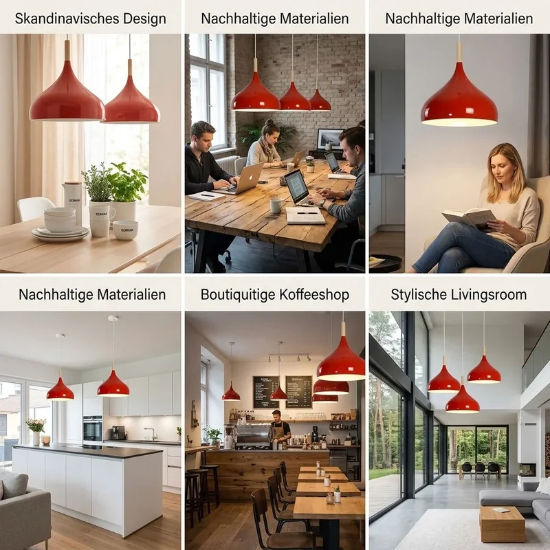 Skandinavische Pendelleuchte aus Holz & Metall Moderne Kücheninsel E27 ~3796