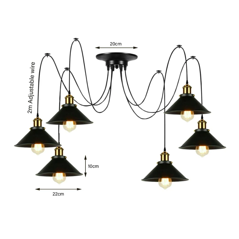 All Seasons Life Vintage 6-flammige Pendelleuchte Spider ~3711