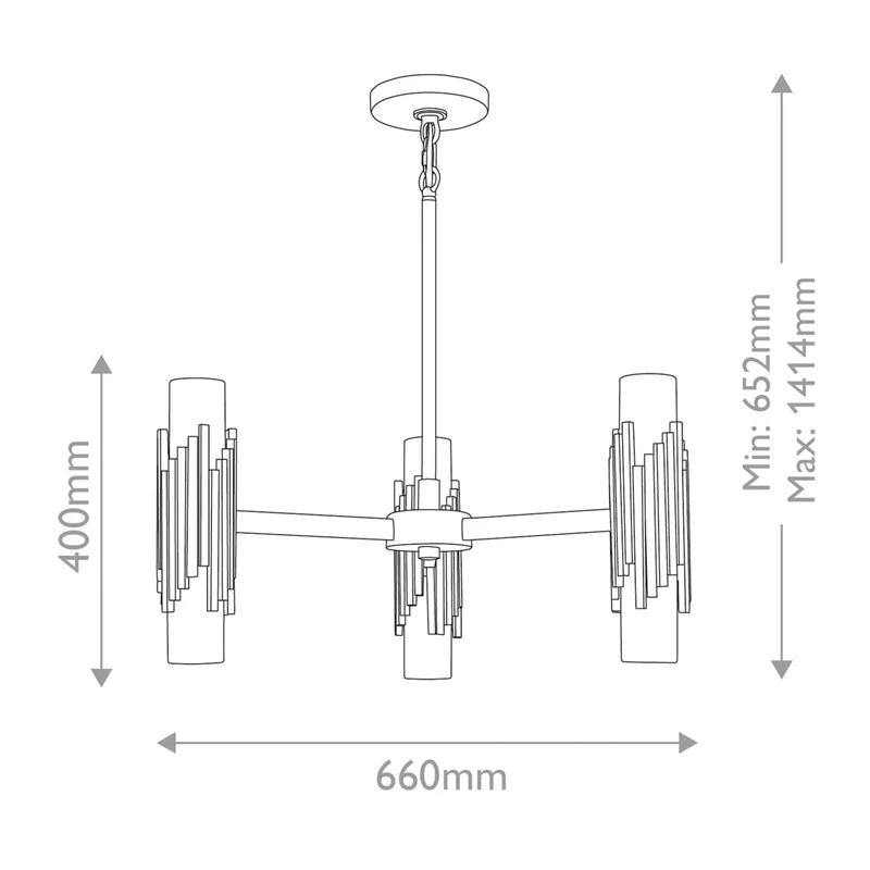 Kronleuchter Marvele 6-flammig Messing Ø 66cm
