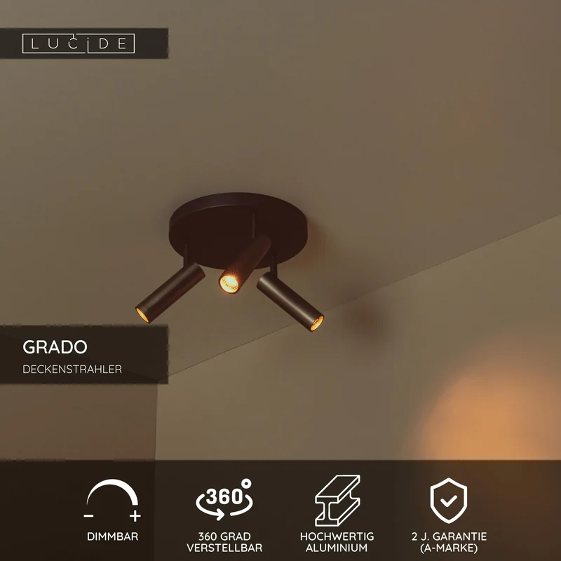 Deckenstrahler Grado 3-flammig schwenkbar Ø25cm