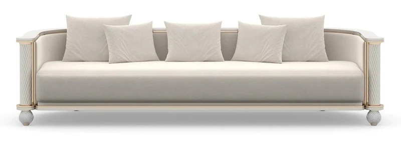 Casa Padrino Luxus Sofa Klassisch Beige / Grau - Hochwertige Verarbeitung - Moderne Wohnzimmer Möbel - Luxus Qualität