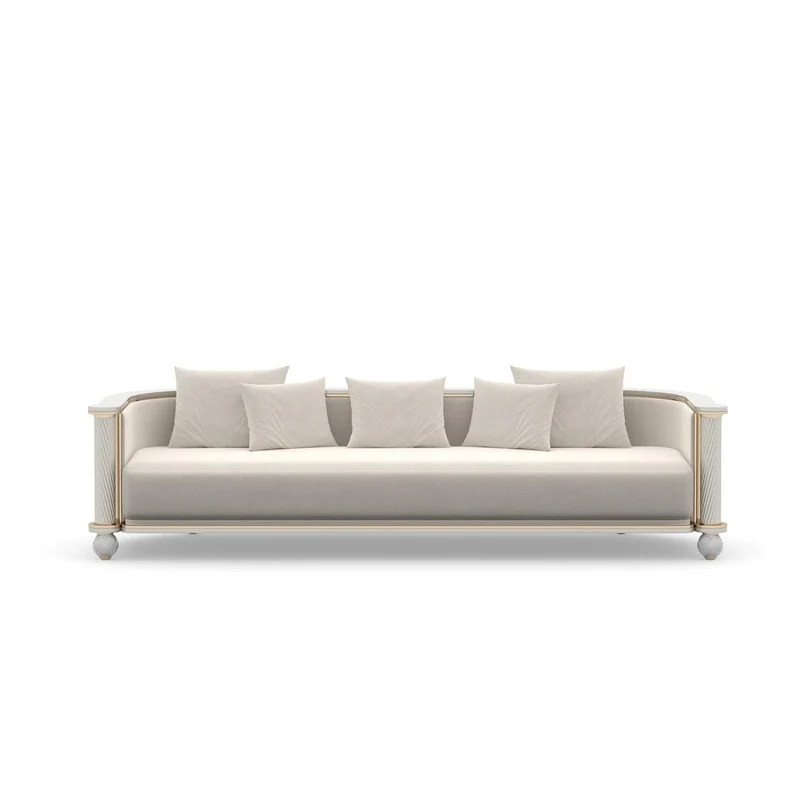 Casa Padrino Luxus Sofa Klassisch Beige / Grau - Hochwertige Verarbeitung - Moderne Wohnzimmer Möbel - Luxus Qualität