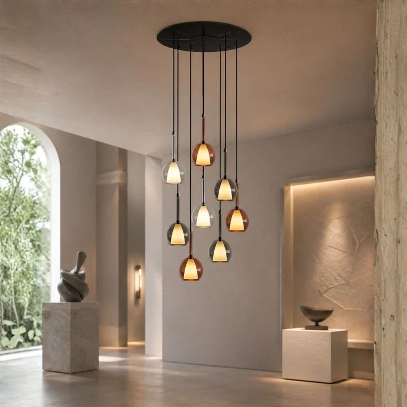 s.luce Belluna Galerieleuchte 8-flammig Ø 80cm Baldachin