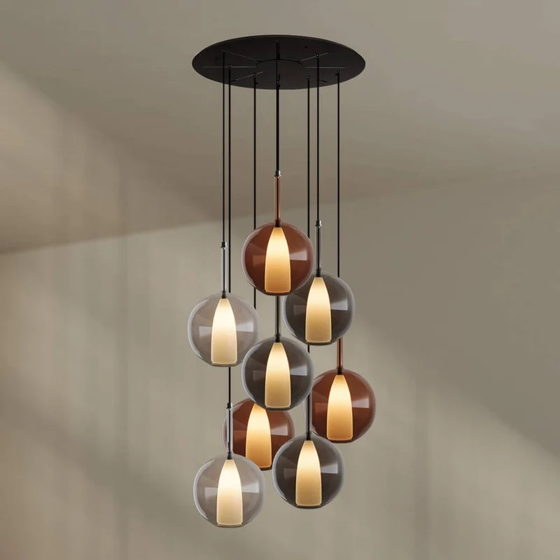 s.luce Belluna Galerieleuchte 8-flammig Ø 80cm Baldachin