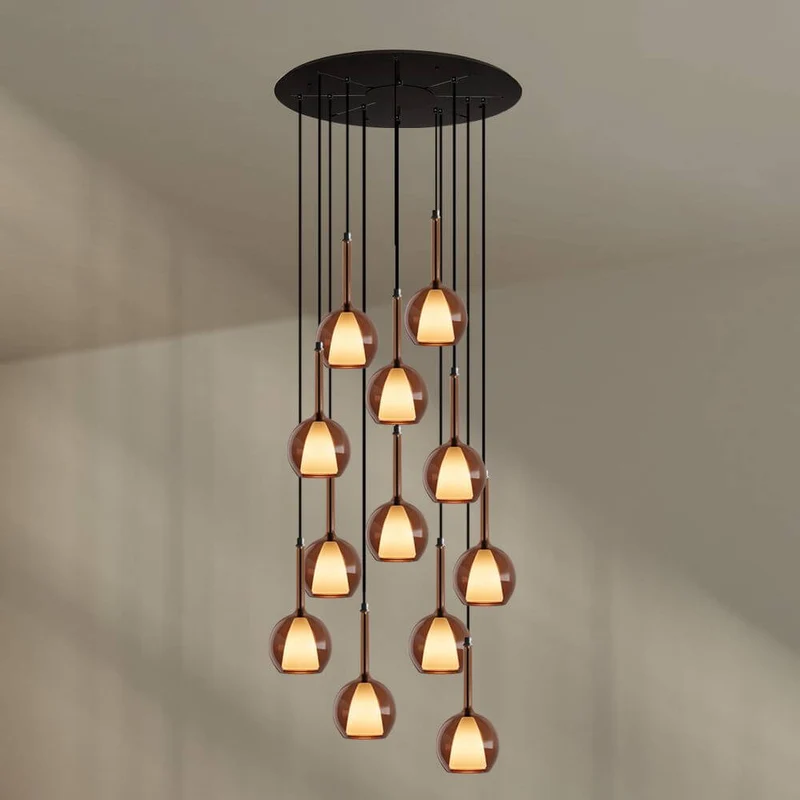 s.luce Belluna Galerielampe 12-flammig Ø 80cm Baldachin