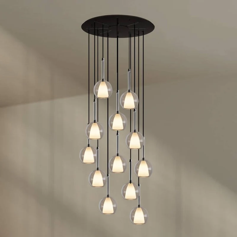 s.luce Belluna Galerielampe 12-flammig Ø 80cm Baldachin