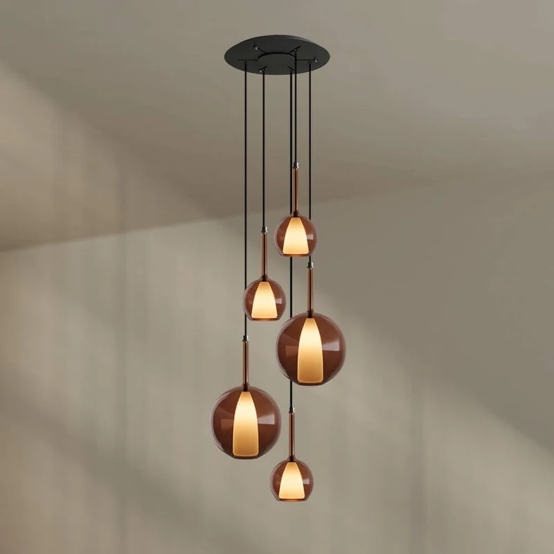 s.luce Belluna Galerieleuchte 5-flammig Ø 60cm Baldachin