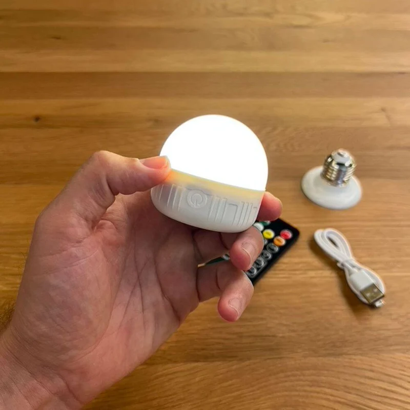 Mobiles LED Leuchtmittel 8W Dimmbar Akku Magnetisch warm/kalt