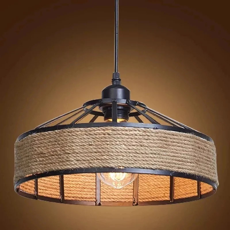 Vintage Pendelleuchte Hanfseil E27 Industrial | All Seasons Life ~3834