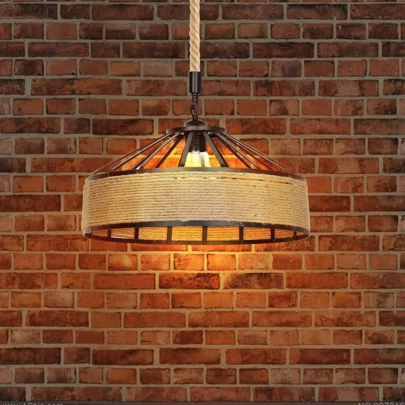 Vintage Pendelleuchte Hanfseil E27 Industrial | All Seasons Life ~3834