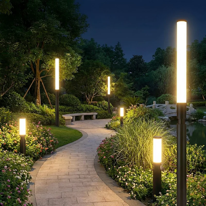 Tuinlamp Sokkellamp Cilindrisch Zwart Aluminium IP55 61-200cm Buitenverlichting Terrasverlichting Padverlichting | Sansoti