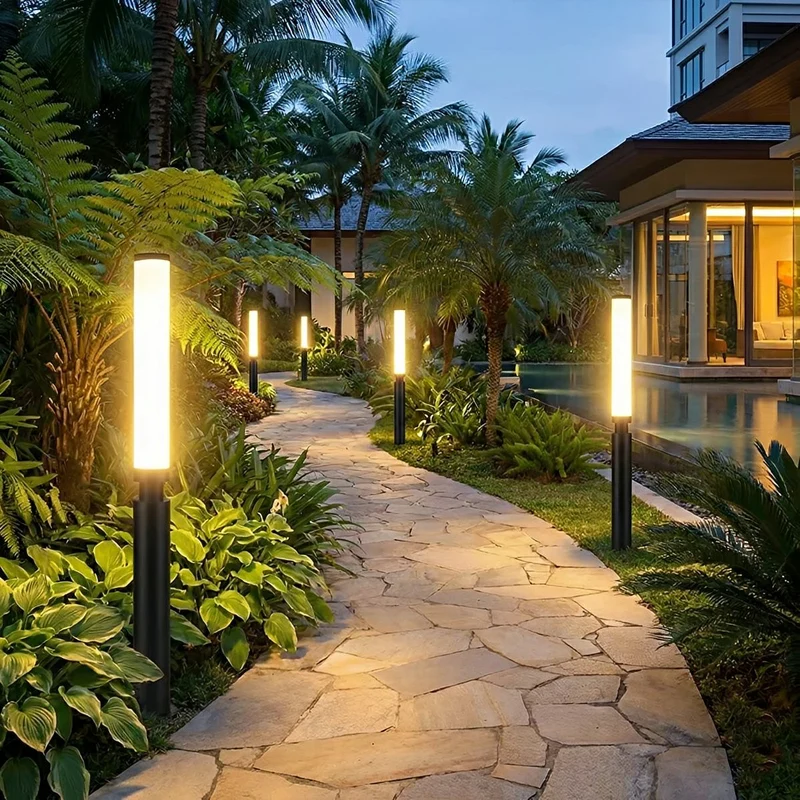 Tuinlamp Sokkellamp Cilindrisch Zwart Aluminium IP55 61-200cm Buitenverlichting Terrasverlichting Padverlichting | Sansoti