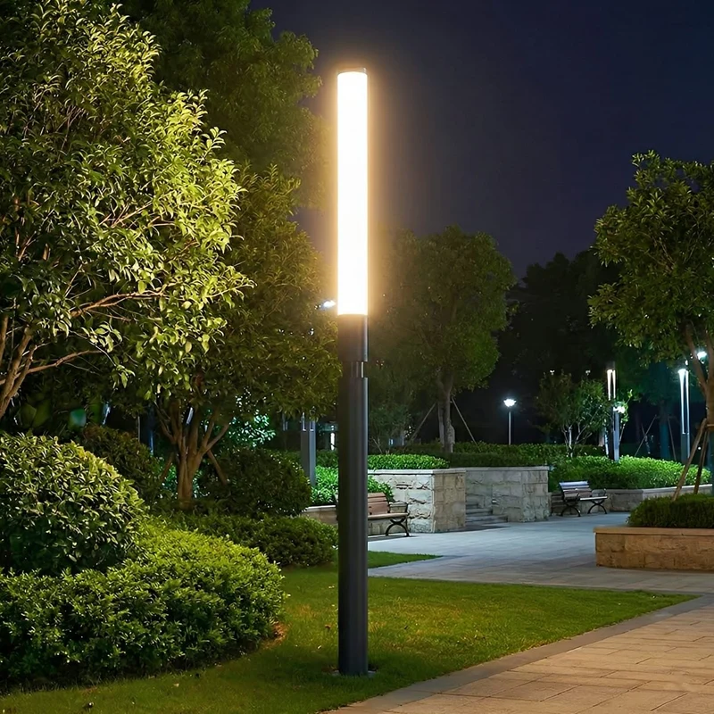 Tuinlamp Sokkellamp Cilindrisch Zwart Aluminium IP55 61-200cm Buitenverlichting Terrasverlichting Padverlichting | Sansoti