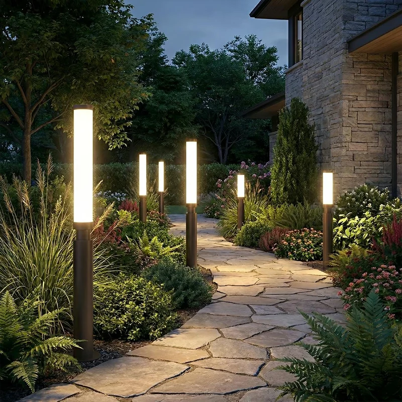 Tuinlamp Sokkellamp Cilindrisch Zwart Aluminium IP55 61-200cm Buitenverlichting Terrasverlichting Padverlichting | Sansoti