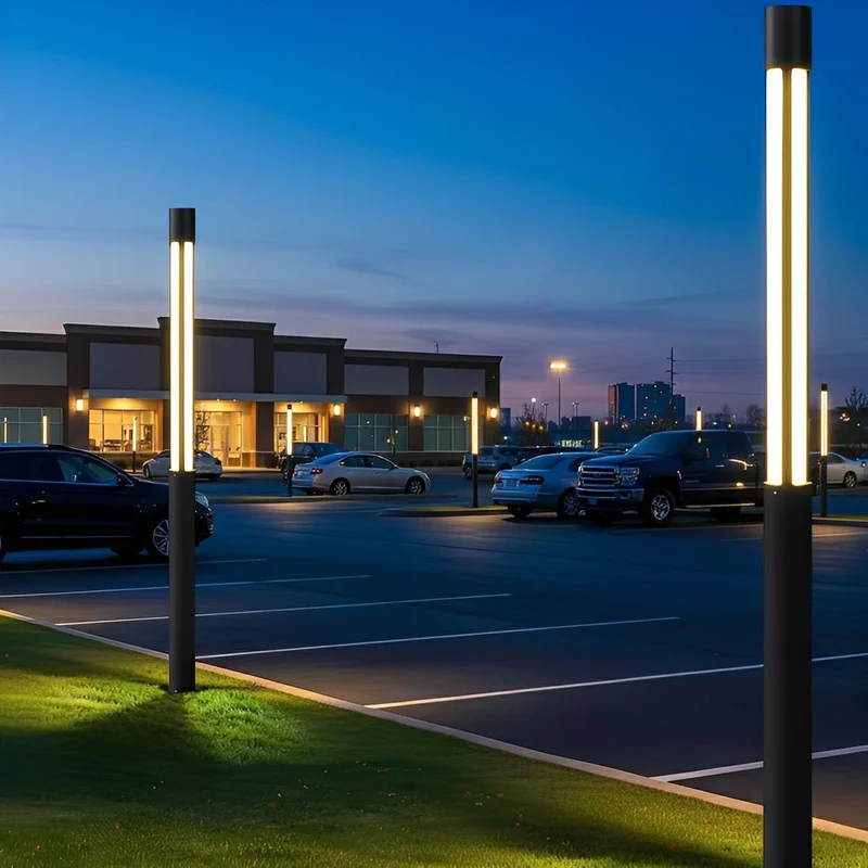 Cilindervormige Buitenpaal LED Zwart Tuinverlichting Padverlichting Waterdicht Aluminium Tuinlamp Modern | Sansoti
