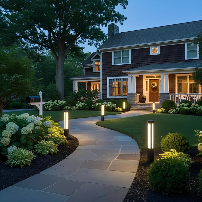 Cilindervormige Buitenpaal LED Zwart Tuinverlichting Padverlichting Waterdicht Aluminium Tuinlamp Modern | Sansoti