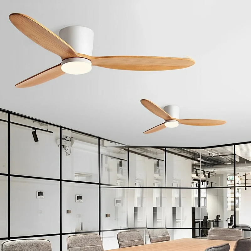 Plafondventilator met Verlichting 6 Snelheden Houtnerf DC Motor Omkeerbaar Timer Modern Design Woonkamer | Sansoti
