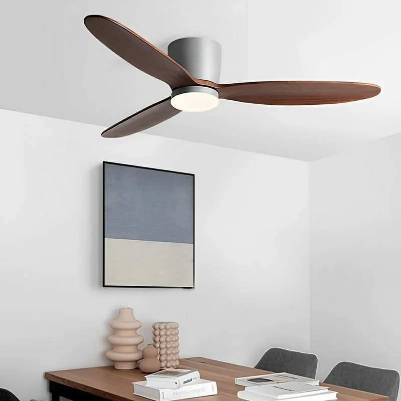 Plafondventilator met Verlichting 6 Snelheden Houtnerf DC Motor Omkeerbaar Timer Modern Design Woonkamer | Sansoti