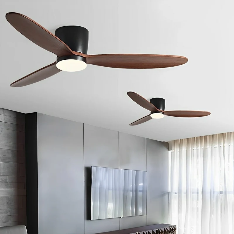 Plafondventilator met Verlichting 6 Snelheden Houtnerf DC Motor Omkeerbaar Timer Modern Design Woonkamer | Sansoti