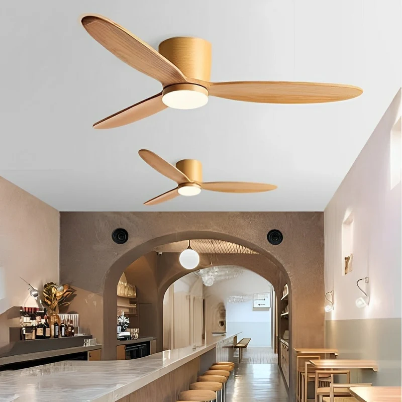 Plafondventilator met Verlichting 6 Snelheden Houtnerf DC Motor Omkeerbaar Timer Modern Design Woonkamer | Sansoti