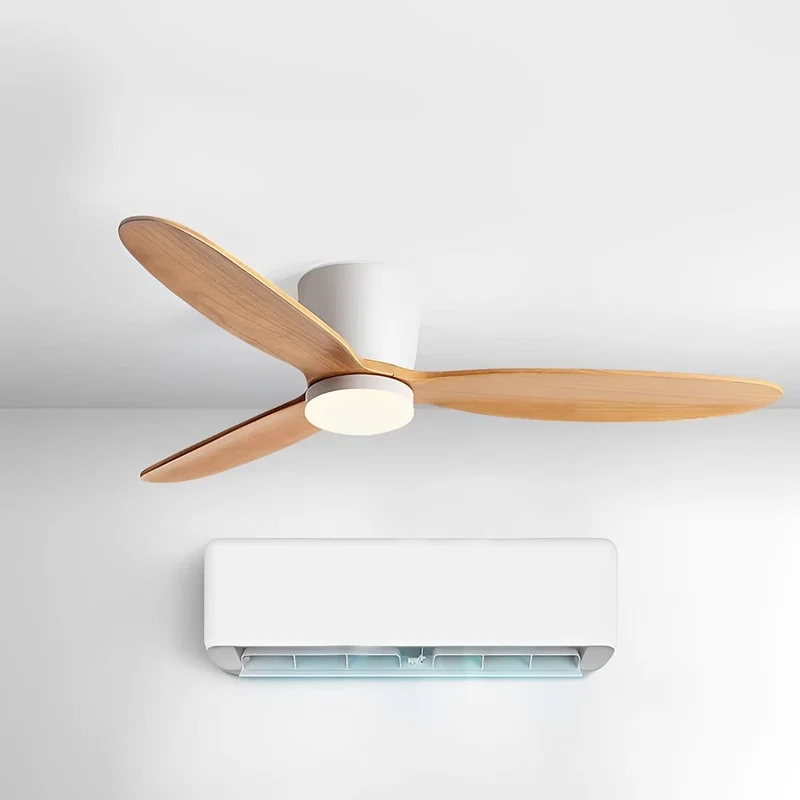 Plafondventilator met Verlichting 6 Snelheden Houtnerf DC Motor Omkeerbaar Timer Modern Design Woonkamer | Sansoti